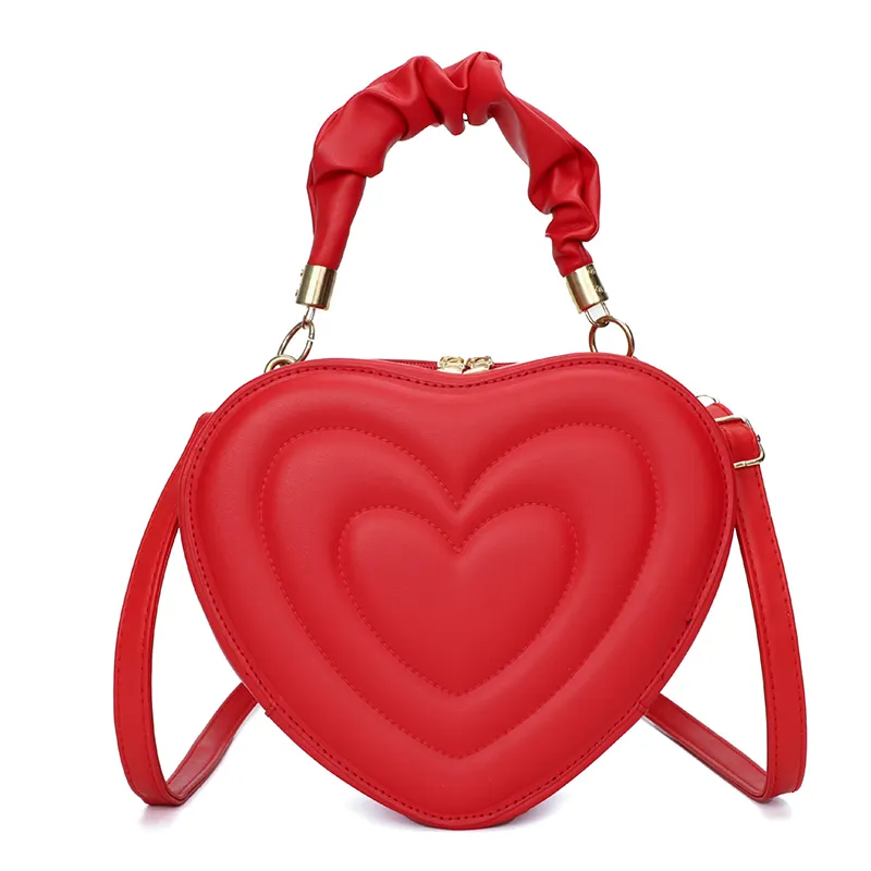 Fashion Women's Bag New Trendy Korean Version Of The Western-Style Love-Shaped Handbag Lady Shoulder Messenger Small Round Bag