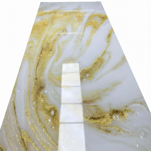 Panel de Pared de PVC con Diseño de Mármol Blanco Dorado, Tablero Decorativo Impermeable, Lámina Moderna para Interiores con Recubrimiento UV - Product Image 1
