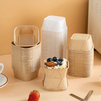 Gobelets et plateaux à pain carrés jetables en papier sulfurisé résistants au four avec couvercles, origine Chine, vente en gros disponible, personnalisables