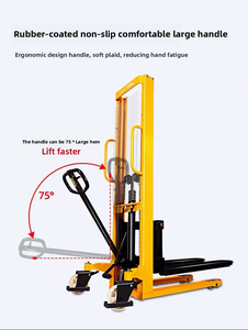 New 1500kg Manual Stacker 1.6m Hydraulic Lift Hand CE Certified PU Wheels for <b>Warehousing</b> and Storage Hand Manual Forklift Price - Product Image 3