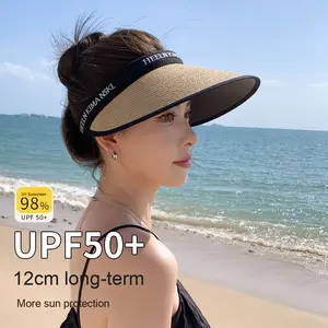 قش فينيل نسائي صيفي كبير مضاد للشعاع بحافة فينيل مع شعار لعرض الوجه حماية خزانة غنية مخصصة للنزهات غير الرسمية - Product Image 6