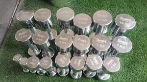 Gym Home Good Quality Round Head Dumbbells 1-10 KG Fitness <b>Weight</b> Lifting Chromed Stainless Steel Dumbbell Set - Product Image 3