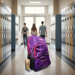 Zaino Studentesco Nicksclub 40L Impermeabile in Nylon Oxford con Chiusura a Cerniera Design Vintage per Uso Scolastico - Product Image 2