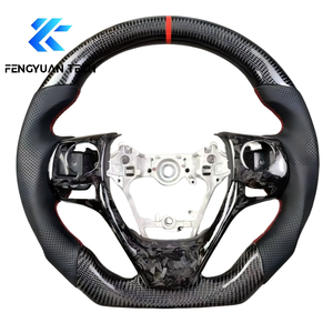 Volant de voiture en cuir personnalisé en fibre de carbone forgée pour <span class=keywords><strong>Toyota</strong></span> RAV4 XA40 Rongfang 2013-2018 Corolla Camry Highlander - Product Image 1