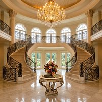 Rampe d'escalier intérieure de luxe en fer forgé, style européen, pour villas, photos incluses