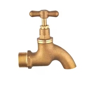 Moderner 1/2 3/4 Messing Bibcock Garten Wasserhahn Auslauf polierter Kupfer hahn mit voll offen für Becken für Park gebrauch