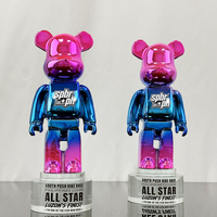 Nouveau Trophée Personnalisé Ours Violent Bleu Violet en Résine, Modèle d'Art Populaire, Cadeaux MH-S02