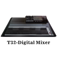 Console de mixage numérique Nuoxun T-32 32 canaux avec alimentation fantôme DC 48V et égaliseur 5 segments - Mixeur audio professionnel