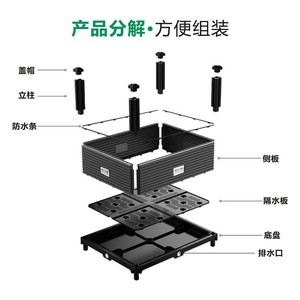 Planting Box Seedling Box 40Cm <b>Square</b> Resin With Drainage Hole For Home Balcony Vegetable Growing - Product Image 4