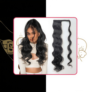 Vente en gros 24 pouces 100g Elegance Extension <span class=keywords><strong>de</strong></span> cheveux synthétiques Long Fluffy Body Wave Wrap <span class=keywords><strong>Queue</strong></span> <span class=keywords><strong>de</strong></span> <span class=keywords><strong>cheval</strong></span> en fibre haute température - Product Image 1