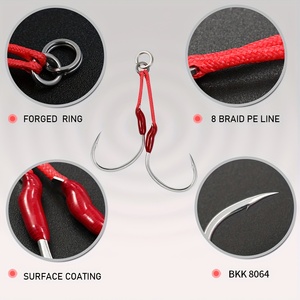 ตะขอเบ็ดตก<span class=keywords><strong>ปลา</strong></span>คู่ Kona Fishing รุ่น Micro Clamp Assist ขนาด 1/0-4.0 อุปกรณ์ตกปลาทะเล ผลิตจากเหล็กกล้าคาร์บอนสูง ใช้กับสาย PE - Product Image 2