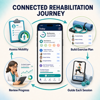 Développement d'une application intelligente de réadaptation physique pour iOS et Android avec des programmes d'exercices et des tutoriels vidéo LionCreate