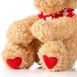 Peluche chien assis Saint-Valentin très populaire avec écharpe rouge, chiot en peluche câlin pour petits amis et petites amies - Product Image 3