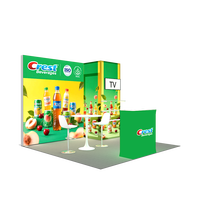 Stand d'exposition modulaire 10x10 pieds à montage sans outil, comptoir LED portable pour publicité et salons professionnels