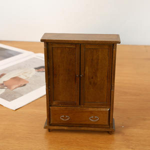 1:12 casa de muñecas DIY modelo de muebles en miniatura con armario europeo Simple de dos puertas accesorios de madera de bolsillo juguete para jugar - Product Image 2