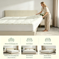 Surmatelas en Fibre de Bambou Doux, Épais et Matelassé, Respirant, Hypoallergénique, Housse de Matelas à Poches Profondes pour Dormir