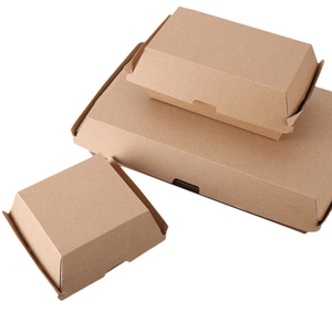 Boîtes à lunch en papier kraft pliables, recyclables, avec logo personnalisé, pelliculage mat, pour emballage de restauration rapide, boîte à frites à emporter - Product Image 4