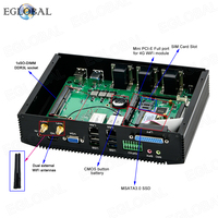 Computadora Industrial sin Ventilador EGLOBAL, Intel I5-4200U, DDR3L, MSATA SSD, VGA HD, 8 Puertos USB, 6 Puertos COM, GPIO, 2 Puertos RJ45, 2.5G, Audio LAN, Mini PC Linux