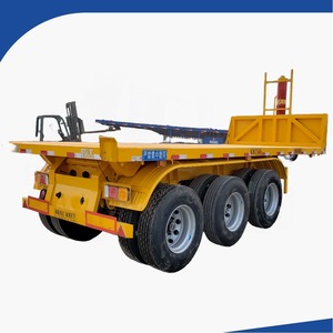 Nuevo o <span class=keywords><strong>usado</strong></span> Calidad de servicio pesado 3/4 <span class=keywords><strong>ejes</strong></span> 20 pies 40 pies Contenedor de <span class=keywords><strong>plataforma</strong></span> plana Remolques de cama plana en Afrian - Product Image 3