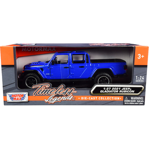 2021สำหรับ JEEP Gladiator Rubicon by DCD รถกระบะสีฟ้าเปิด1/27 1/24รถโมเดลรถโดย motormax