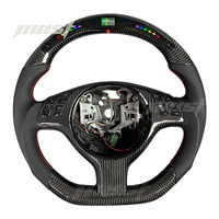 Volant personnalisé en fibre de carbone noire avec LED pour BMW E39 E46 M3 M5 Série 3 330i 330Ci 2001-2005, amélioration de l'intérieur sportif