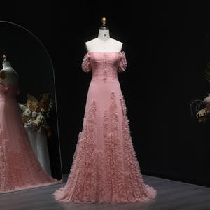 Sharon zei SF277 Luxe Roze Off Shoulder Mermaid Avondjurk Met 3D Bloemen voor Dames Bruiloft Feest Gala Jurken Niet op Voorraad - Product Image 2