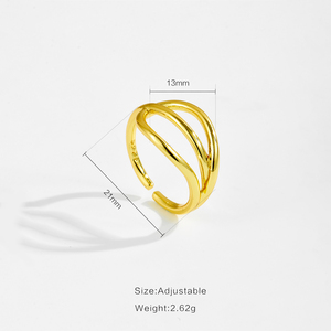Anillos de Cobre Hipoalergénicos de Triple Capa Chapados en Oro Estilo Punk FUAMAY, Anillos de Latón Unisex para Hombre/Mujer, Bague Famme - Product Image 4
