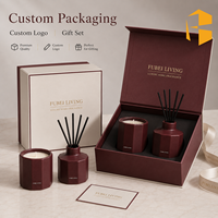 FUBEI LIVING Ensemble de bougies et diffuseur de parfum en céramique vert sauge mat, écologique, longue durée, cadeau idéal pour hôtel