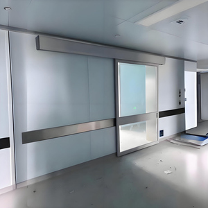 Porte coulissante moderne de salle d'opération hospitalière, en verre creux, insonorisée, à ouverture latérale électrique, hermétique pour usage médical - Product Image 3