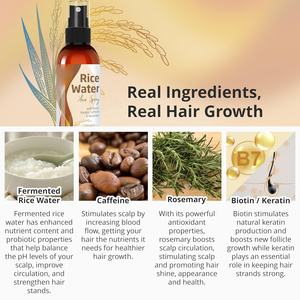 Infusé à la  romarin, à la biotine, à la caféine, à la kératine et à l'eau de riz pour la croissance des cheveux - Product Image 2