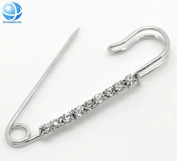 Custom Personalised Decorative Metal Safety Crystal Pin Brooch