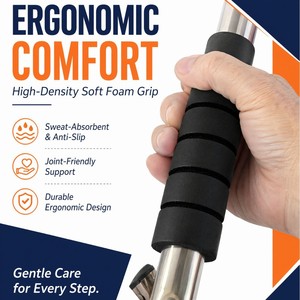Aide à la marche Hengshunhe, 25 tubes, poignée ergonomique en mousse, support pour personnes âgées, usage domestique et hospitalier - Product Image 1