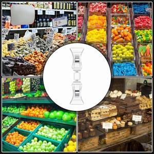 Porte-étiquettes suspendus en plastique transparent pour présentoirs de boulangerie, blanc, qualité alimentaire - Product Image 1