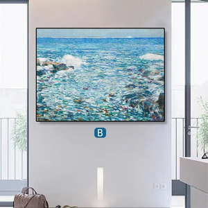 Vente en gros à prix réduit : Tableau sur <span class=keywords><strong>toile</strong></span> personnalisé avec <span class=keywords><strong>vue</strong></span> sur la plage et le paysage côtier, affiches murales encadrées pour la décoration intérieure - Product Image 2