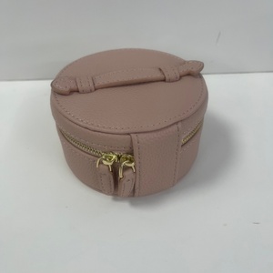 Factory Custom Logo Genuine Leather Jewelry <b>Box</b> Organizer Round Gift Packaging Packing <b>Earring</b> Round Jewelry Ring <b>Box</b> - Product Image 3