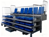 JUYI JY-769 Tribune télescopique mobile manuelle et électrique avec sièges rétractables en plastique