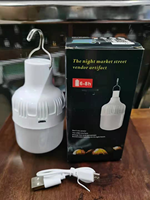 APCITL Éclairage à économie d'énergie, batterie de rechange, ampoule USB E27, rechargeable, lampe LED en plastique pour la maison, lampe de secours pour le camping