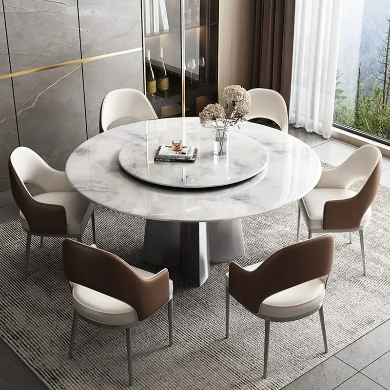 Vendita calda di lusso design moderno sinterizzato pietra cemento marmo tavolo da pranzo per mobili per la casa