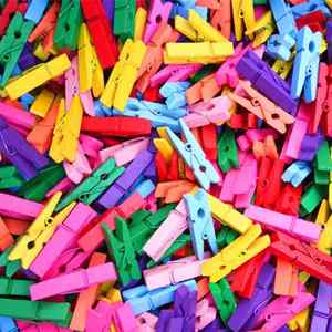 Mini Pinzas Decorativas para Fiestas, Pinzas de Madera Coloridas para Manualidades, Pinzas para Fotos, Pinzas de Madera de Colores - Product Image 3