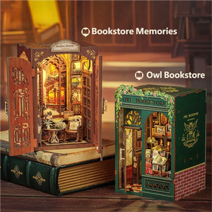 Modèle de porte-livres en bois 3D à faire soi-même - Cadre de librairie hibou, jouet <span class=keywords><strong>d</strong></span>'assemblage artisanal créatif, cadeau anti-stress pour enfants et adultes - Product Image 3