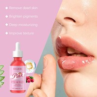 Sérum pour les lèvres rose pour les pigmentations foncées : éclaircissement rapide, exfoliant et traitement brillant repulpant, sérum repulpant pour les lèvres pour hommes et femmes