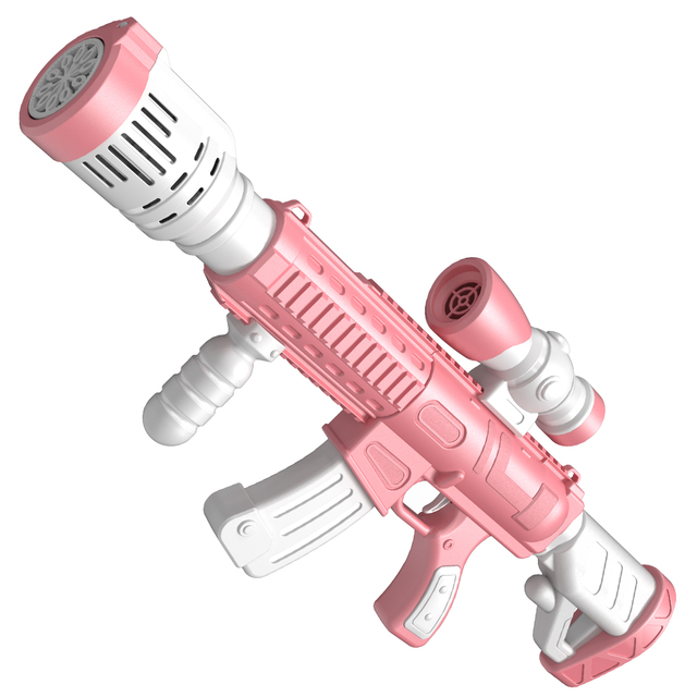 Large Capacity Fully Automatic Plastic M416 12 Hole Bubble Gun LED Lights Customized Color for Kids Outdoor Party Entertainment