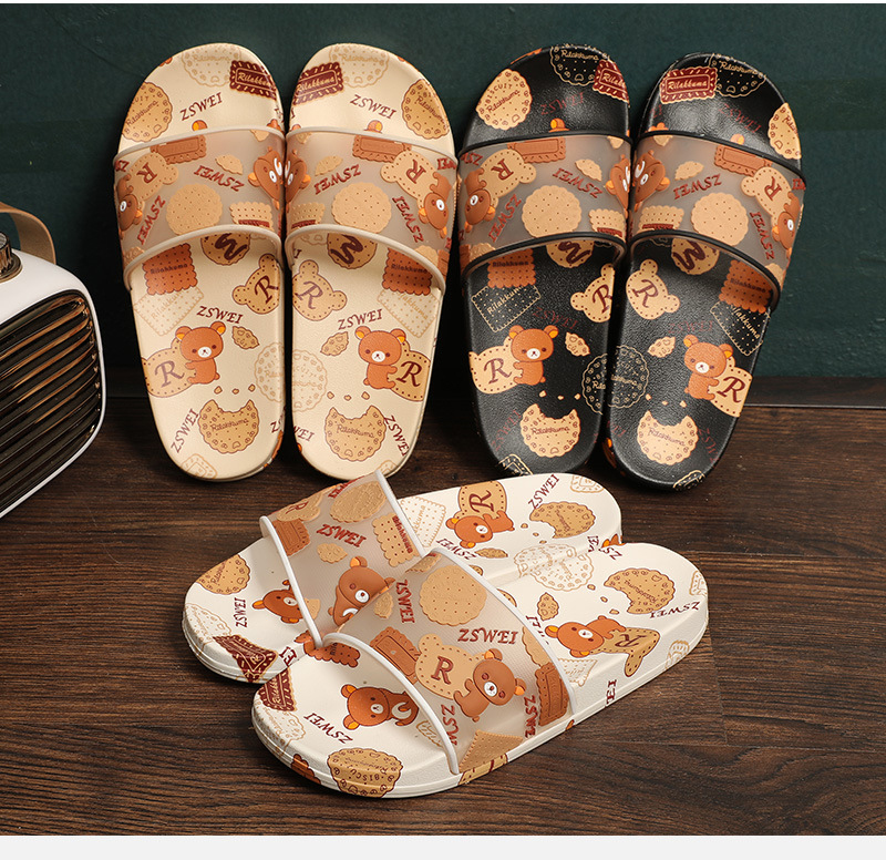 OEM Cartoon Bear Shoes Fashion Platform Sandals Slippers for Women PVC Slides Slipper