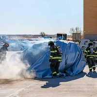 Équipements de lutte contre l'incendie, couverture anti-feu pour véhicule électrique à batterie au lithium ignifuge 6m x 8m avec sac de rangement en PVC