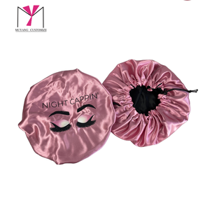 Gorro de satén personalizado Muyang con cordones ajustables de 54-56 cm, diseño estampado con personajes, gorro de dormir moderno para mujer, para uso doméstico. - Product Image 2