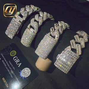 14 15 16MM Cuban Link Bracelet 925 Sterling Silver VVS Moissanite Diamond <b>Iced</b> <b>Out</b> Cuban Link <b>Chain</b> Hip Hop Jewelry Bracelet - Product Image 5