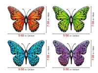Decoración de Pared con Mariposas Metálicas, Temática Animal, para Jardín o Valla