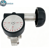 Vanne papillon sanitaire soudée en acier inoxydable SS316L avec volant de réglage micro-réglable