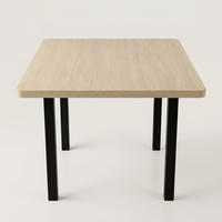 Table de restaurant en bois minimaliste, design moderne oblong, mobilier commercial durable pour hôtel et salle à manger