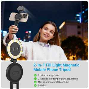 Support de trépied pour anneau lumineux LED, support de téléphone pour <span class=keywords><strong>iPhone</strong></span>, selfie, maquillage, cils, tatouage, studio photo, enregistrement vidéo, éclairage photographique - Product Image 3